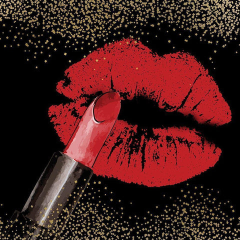 Boss Lips 1 Black Modern Wood Framed Art Print by Allen, Kimberly