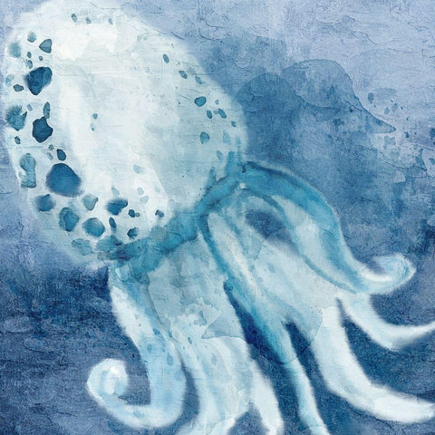 Deep Sea 1 White Modern Wood Framed Art Print with Double Matting by Allen, Kimberly