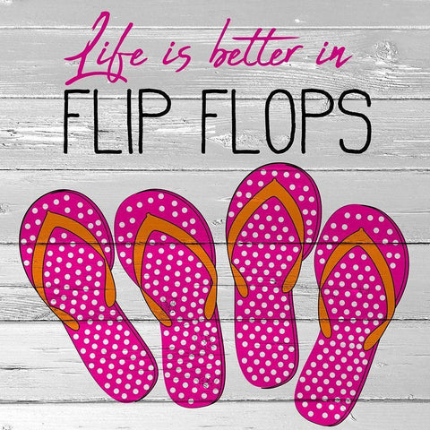 Flip Flops Black Modern Wood Framed Art Print by Allen, Kimberly