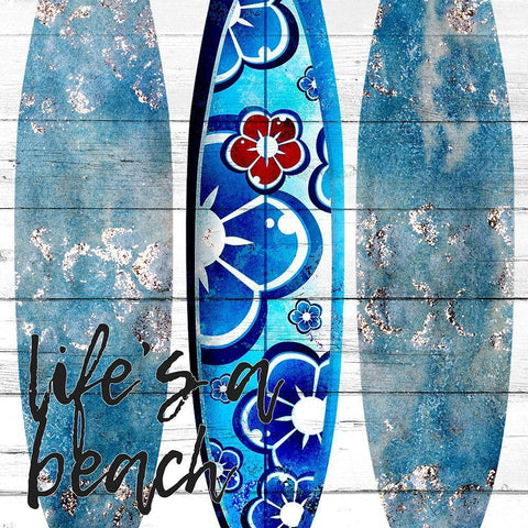 Lifes a Beach Gold Ornate Wood Framed Art Print with Double Matting by Allen, Kimberly
