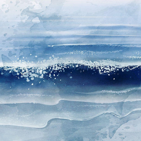 Ocean Waves White Modern Wood Framed Art Print with Double Matting by Allen, Kimberly