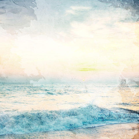 Sunset Waves 2 Gold Ornate Wood Framed Art Print with Double Matting by Allen, Kimberly
