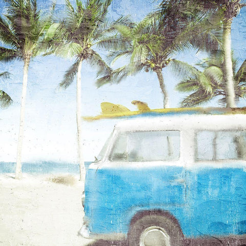 Vintage Surf Black Modern Wood Framed Art Print with Double Matting by Allen, Kimberly