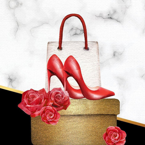 Shopping 1 Black Modern Wood Framed Art Print by Allen, Kimberly