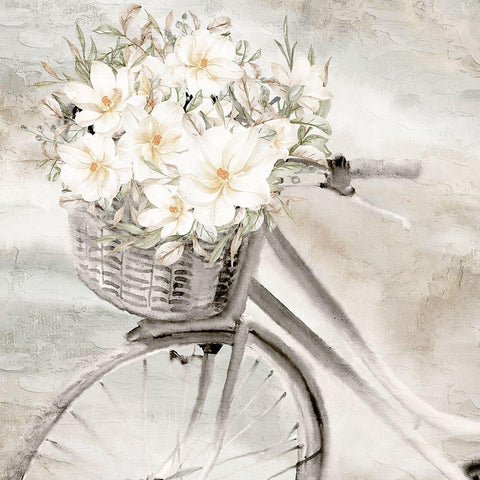 Flower Bike Black Modern Wood Framed Art Print by Allen, Kimberly