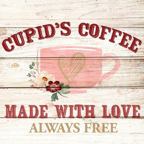 Cupids Coffee Black Ornate Wood Framed Art Print with Double Matting by Allen, Kimberly