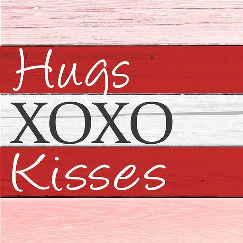Hugs Kisses Black Modern Wood Framed Art Print with Double Matting by Allen, Kimberly