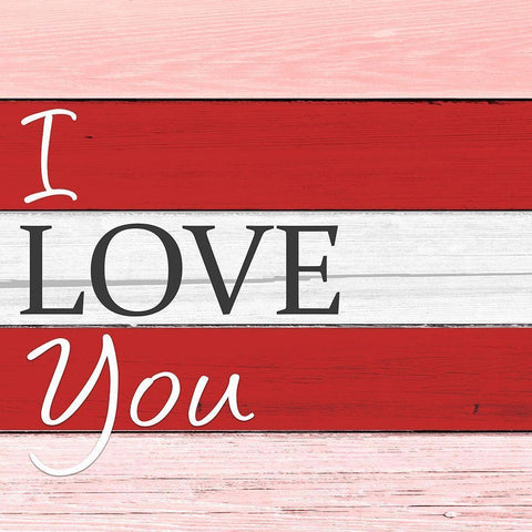 I Love You White Modern Wood Framed Art Print with Double Matting by Allen, Kimberly