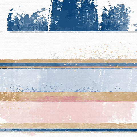 Abstract Stripes 2 White Modern Wood Framed Art Print with Double Matting by Allen, Kimberly