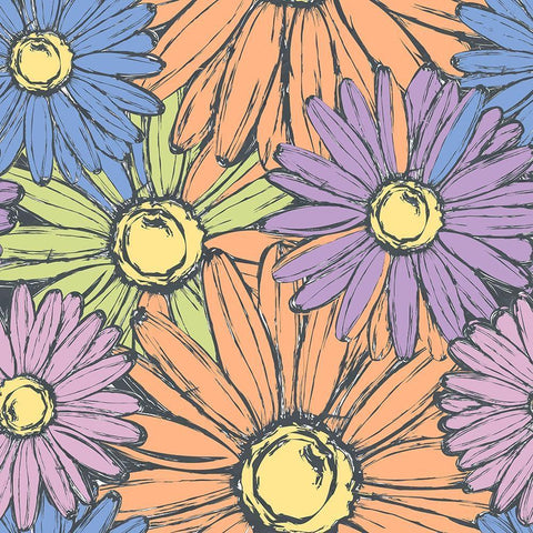 Daisy Power White Modern Wood Framed Art Print with Double Matting by Allen, Kimberly