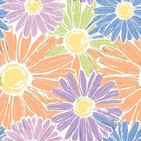 Daisy Power V2 White Modern Wood Framed Art Print with Double Matting by Allen, Kimberly