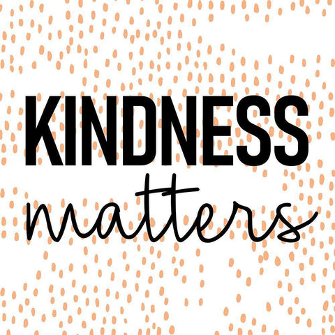 Kindness Matters White Modern Wood Framed Art Print with Double Matting by Allen, Kimberly
