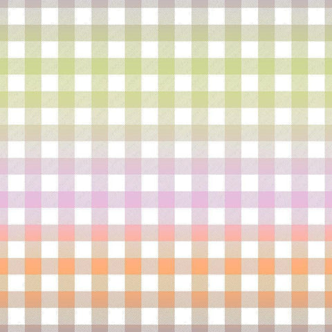 Gradient Checks Black Ornate Wood Framed Art Print with Double Matting by Allen, Kimberly