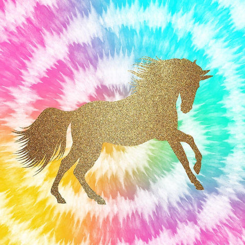 Tie Dye Unicorn 1 Black Modern Wood Framed Art Print by Allen, Kimberly