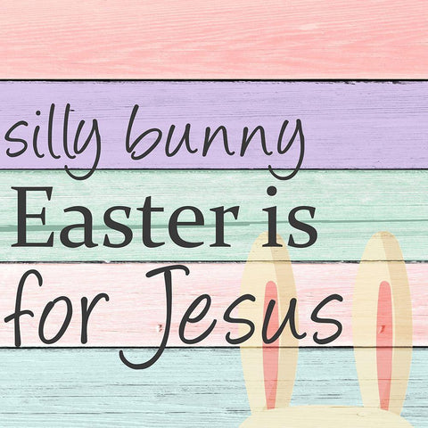 Silly Bunny Black Modern Wood Framed Art Print with Double Matting by Allen, Kimberly