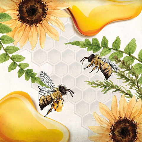 Bee Keeper 4 White Modern Wood Framed Art Print with Double Matting by Allen, Kimberly