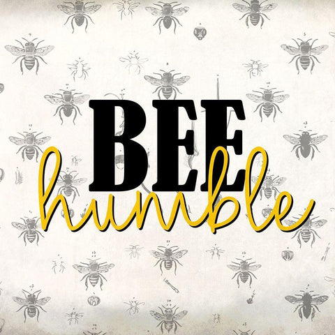 Bee Humble Black Modern Wood Framed Art Print by Allen, Kimberly