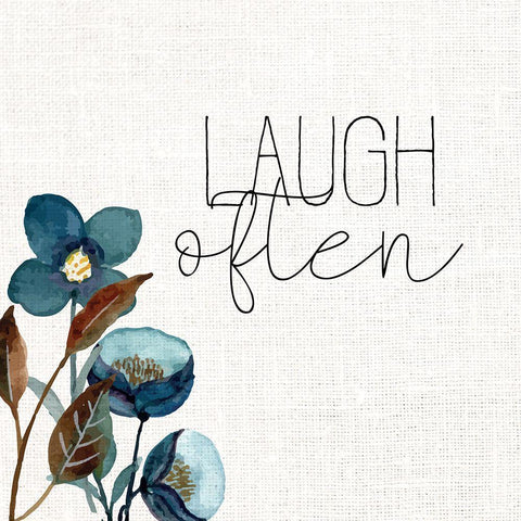 Laugh Often White Modern Wood Framed Art Print by Allen, Kimberly