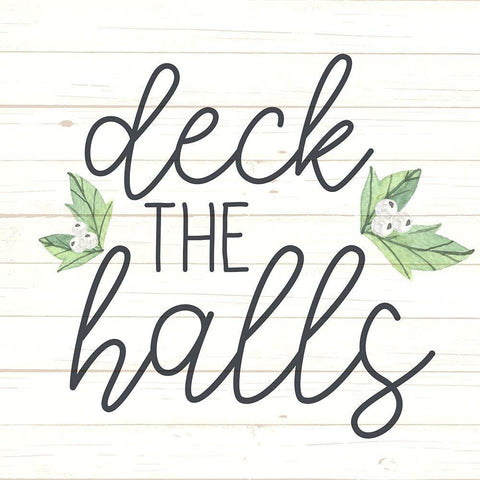 Deck the Halls White Modern Wood Framed Art Print with Double Matting by Allen, Kimberly