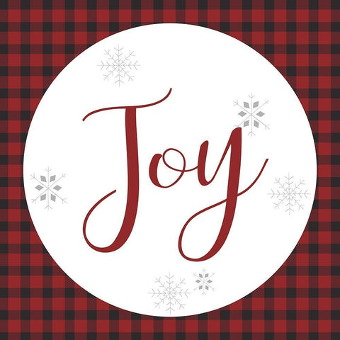 Joy Plaid White Modern Wood Framed Art Print with Double Matting by Allen, Kimberly