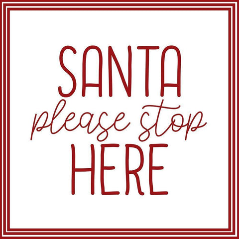Santa Stop Candy v2 Black Modern Wood Framed Art Print with Double Matting by Allen, Kimberly