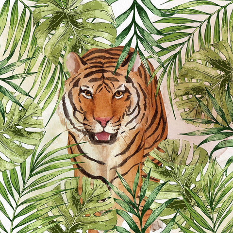 Big Cats 1 White Modern Wood Framed Art Print by Allen, Kimberly