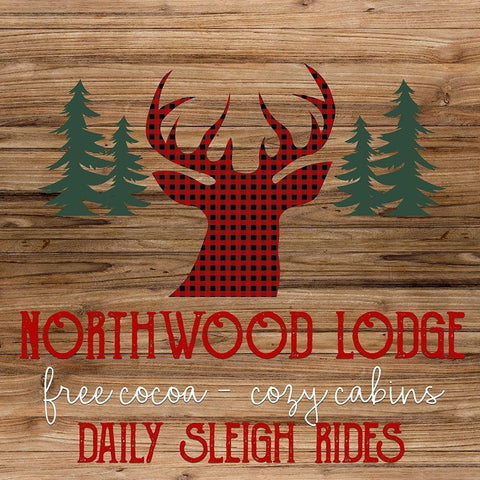 Northwood Lodge White Modern Wood Framed Art Print with Double Matting by Allen, Kimberly