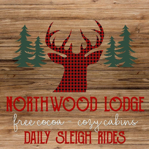 Northwood Lodge Black Modern Wood Framed Art Print with Double Matting by Allen, Kimberly