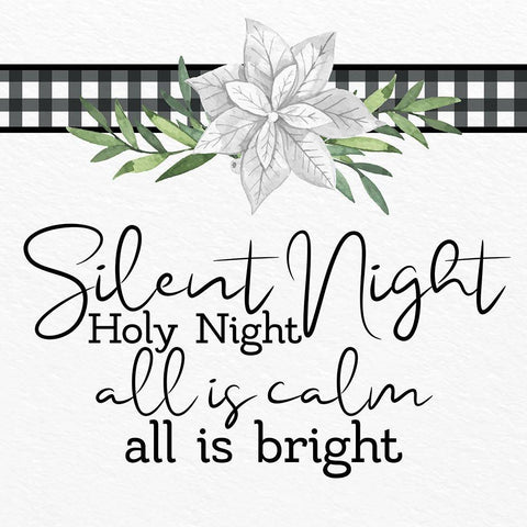 Silent Night White Modern Wood Framed Art Print with Double Matting by Allen, Kimberly