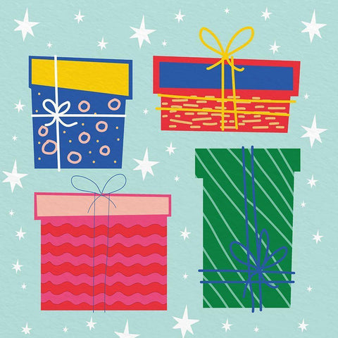 Presents Black Ornate Wood Framed Art Print with Double Matting by Allen, Kimberly