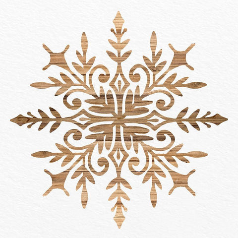 Wooden Snowflake 1 White Modern Wood Framed Art Print by Allen, Kimberly