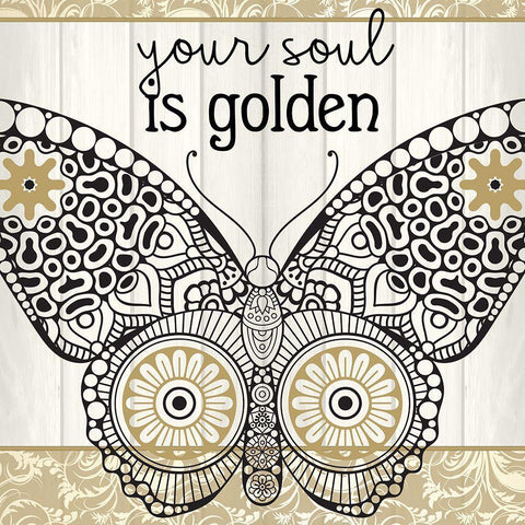 Your Soul 1 White Modern Wood Framed Art Print with Double Matting by Allen, Kimberly