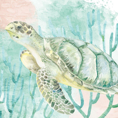 Sea Turtle Swim White Modern Wood Framed Art Print by Allen, Kimberly