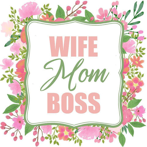 Boss Mom White Modern Wood Framed Art Print with Double Matting by Allen, Kimberly