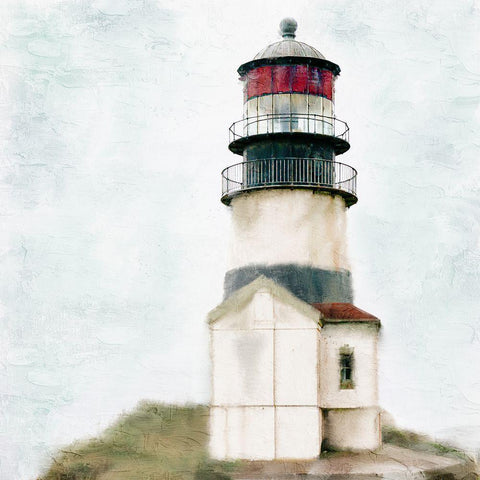 Old Lighthouse Black Modern Wood Framed Art Print with Double Matting by Allen, Kimberly