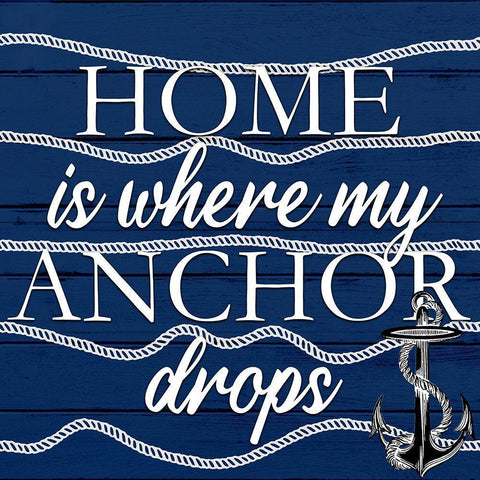 Home Anchor White Modern Wood Framed Art Print with Double Matting by Allen, Kimberly