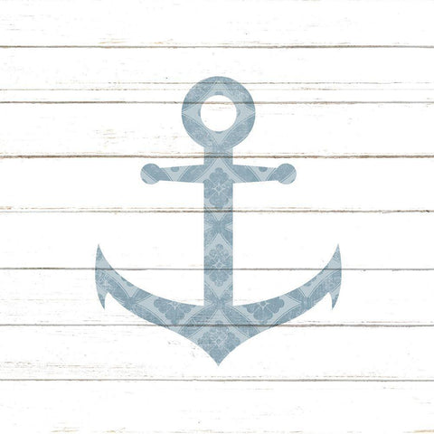 Ships Anchor Black Modern Wood Framed Art Print by Allen, Kimberly