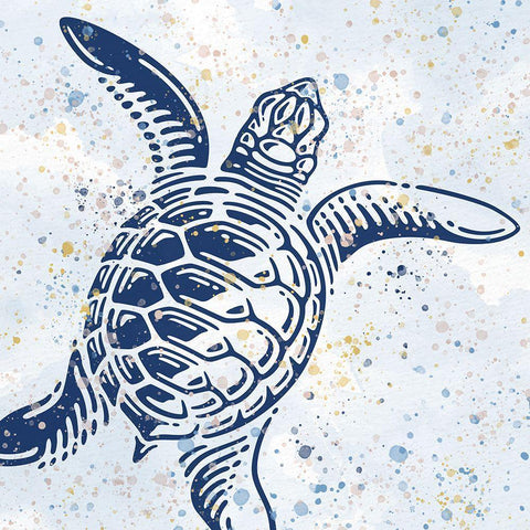 Spotted Sea 1 White Modern Wood Framed Art Print with Double Matting by Allen, Kimberly