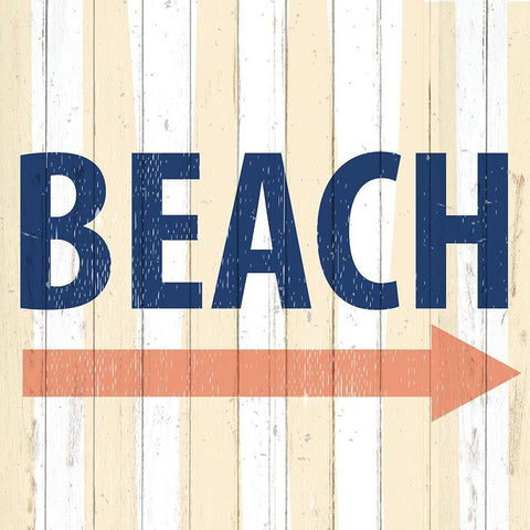 To the Beach White Modern Wood Framed Art Print with Double Matting by Allen, Kimberly
