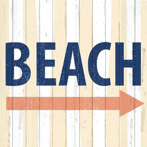 To the Beach Gold Ornate Wood Framed Art Print with Double Matting by Allen, Kimberly