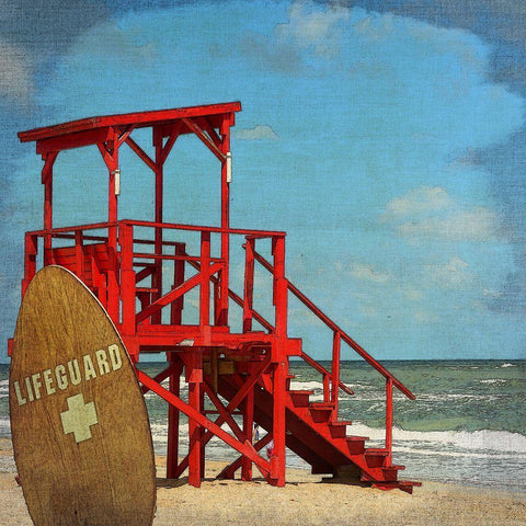 Lifeguard Station Black Modern Wood Framed Art Print by Allen, Kimberly