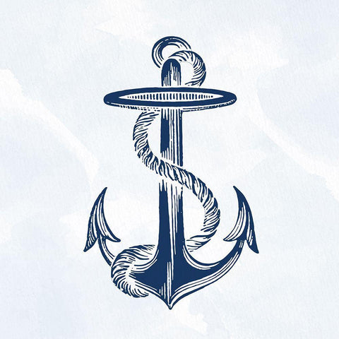 My Anchor 1 White Modern Wood Framed Art Print with Double Matting by Allen, Kimberly