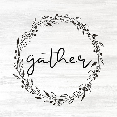 Gather Wreath White Modern Wood Framed Art Print by Allen, Kimberly