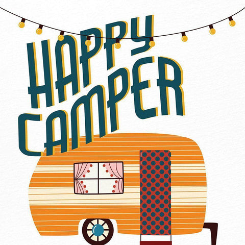 Happy Camper 1 Gold Ornate Wood Framed Art Print with Double Matting by Allen, Kimberly