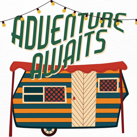 Happy Camper 2 Black Modern Wood Framed Art Print by Allen, Kimberly