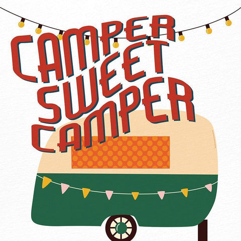 Happy Camper 3 Black Modern Wood Framed Art Print by Allen, Kimberly