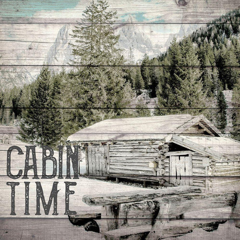 Cabin Time White Modern Wood Framed Art Print with Double Matting by Allen, Kimberly