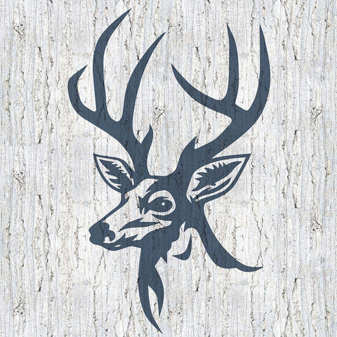 Deer Bark White Modern Wood Framed Art Print with Double Matting by Allen, Kimberly