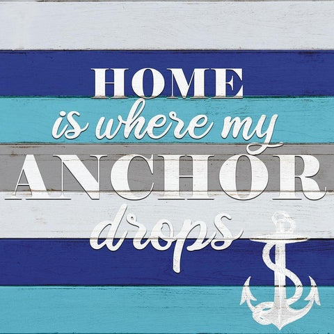 Anchor Home Black Ornate Wood Framed Art Print with Double Matting by Allen, Kimberly