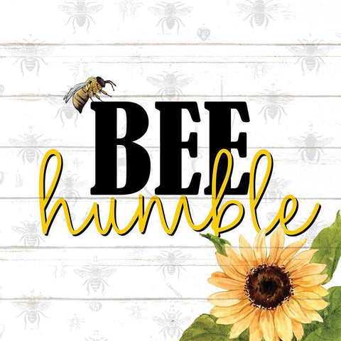 Bee 1 Black Modern Wood Framed Art Print with Double Matting by Allen, Kimberly